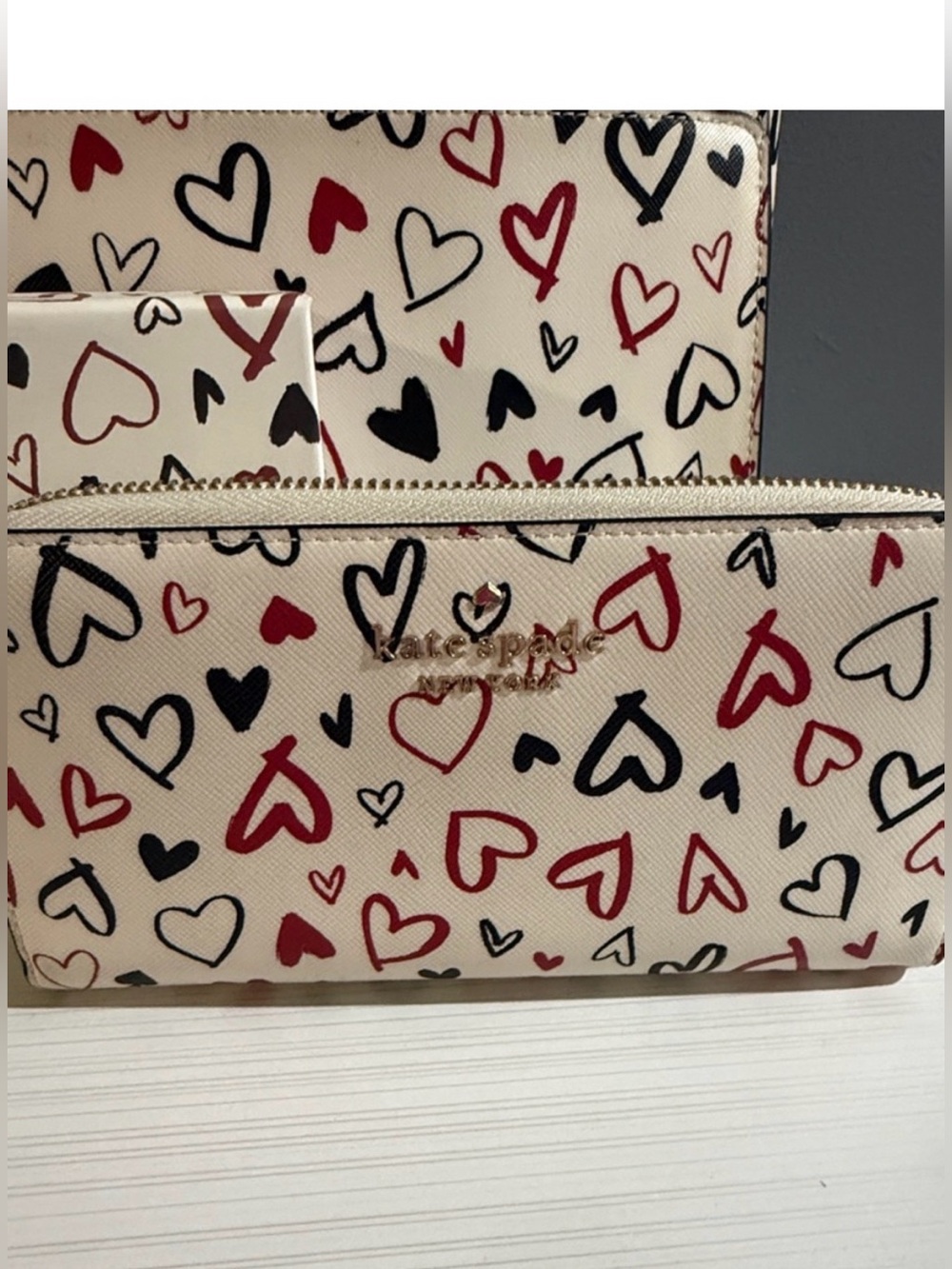 Kate Spade New York Staci Medium Satchel scribble hearts w/matching wallet NWOT - Picture 3 of 12